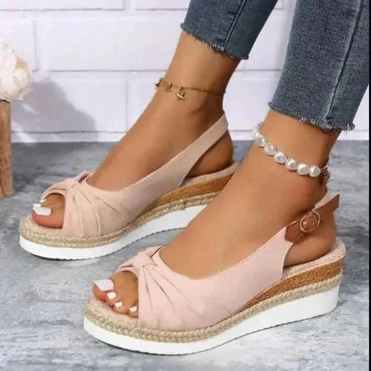 platform sandals for women | peep toe summer sandals | bow detail sandals | ultrasonic cleaning