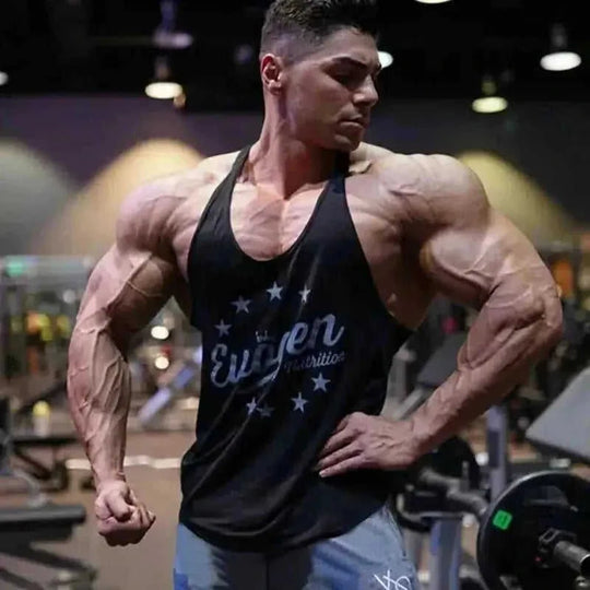 moisture-wicking cotton vest | breathable sleeveless workout top | muscle fit training tank | energy saving
