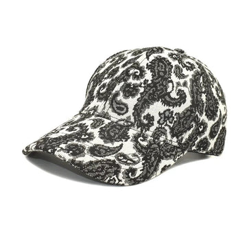 paisley pattern baseball cap | lightweight cotton blend cap | adjustable snapback closure | energy saving