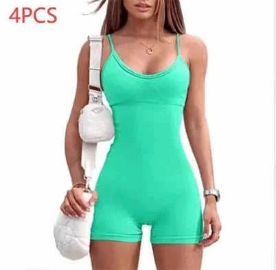 high-waisted yoga romper | moisture-wicking sportswear | seamless workout jumpsuit | ultrasonic cleaning