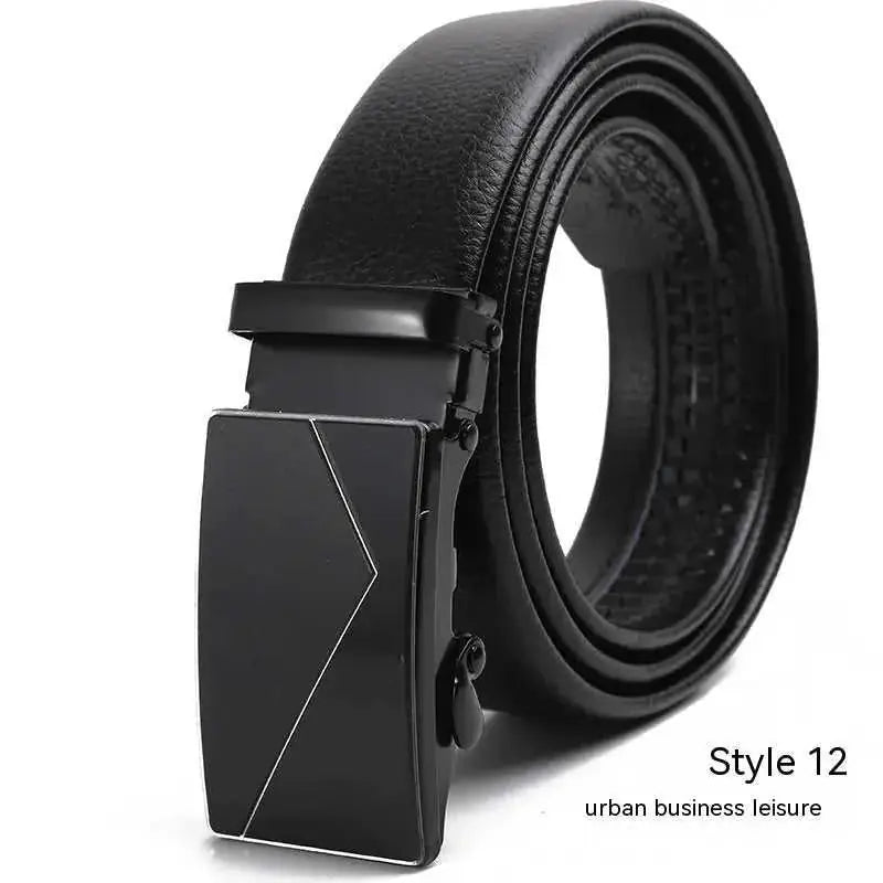 Men's Fashion Automatic Buckle Litchi Pattern Belt Style 14 - color variant display