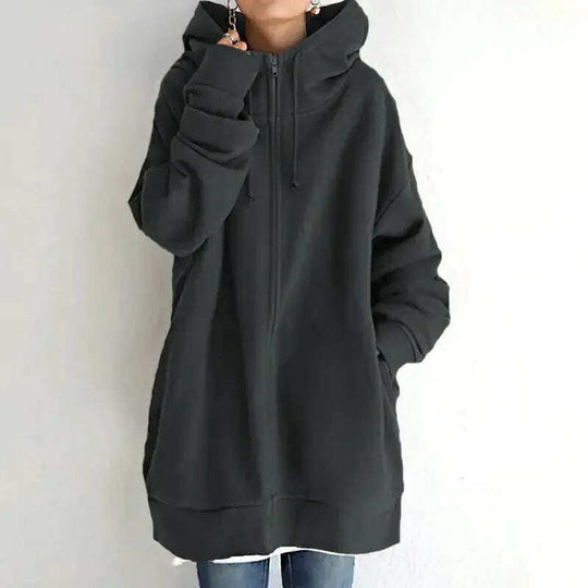 Women's Oversized Hooded Coat - Loose Fit Velvet Sweatshirt S-5XL Meifu Market