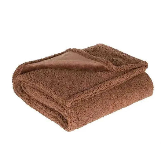 heavyweight flannel pet blanket | sherpa lined dog bed cover | reversible dog blanket for crate | energy saving