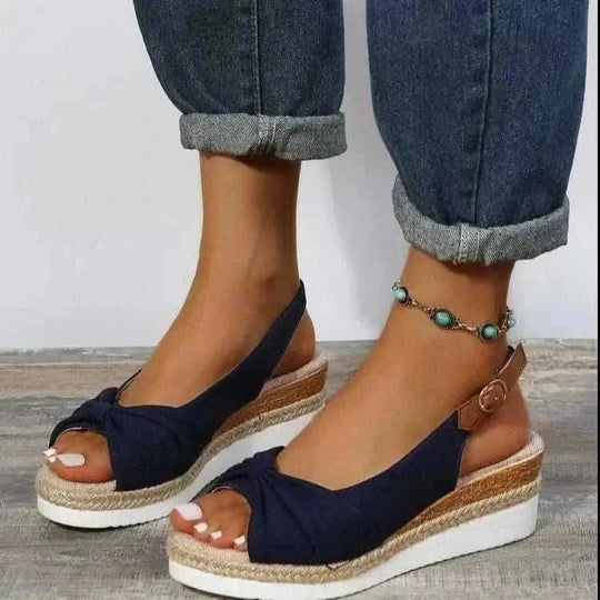platform sandals for women | peep toe summer sandals | bow detail sandals | ultrasonic cleaning