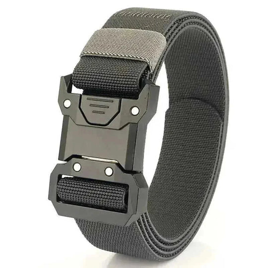 New Quick Release Tactical Release Buckle Braided Elastic Belt Men Sapphire Blue - reverse side showing construction