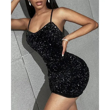 sexy sequins dress | nightclub outfit women | slim fit party dress | ultrasonic cleaning