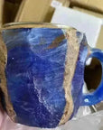 400ml Resin Crystal Coffee Mug - Elegant Mineral Design with Handle - view 10 (pattern: check)