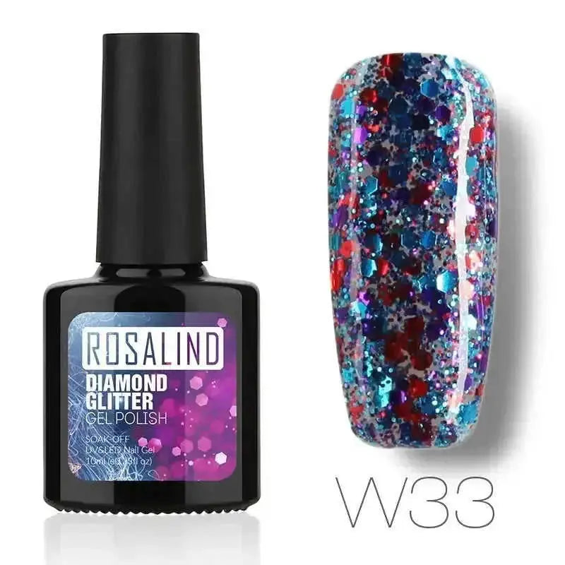 Diamond Nail Gel Polish - Reflective Glitter Gel for Nail Art | 10ml UV/LED RBW48 - close-up detail shot