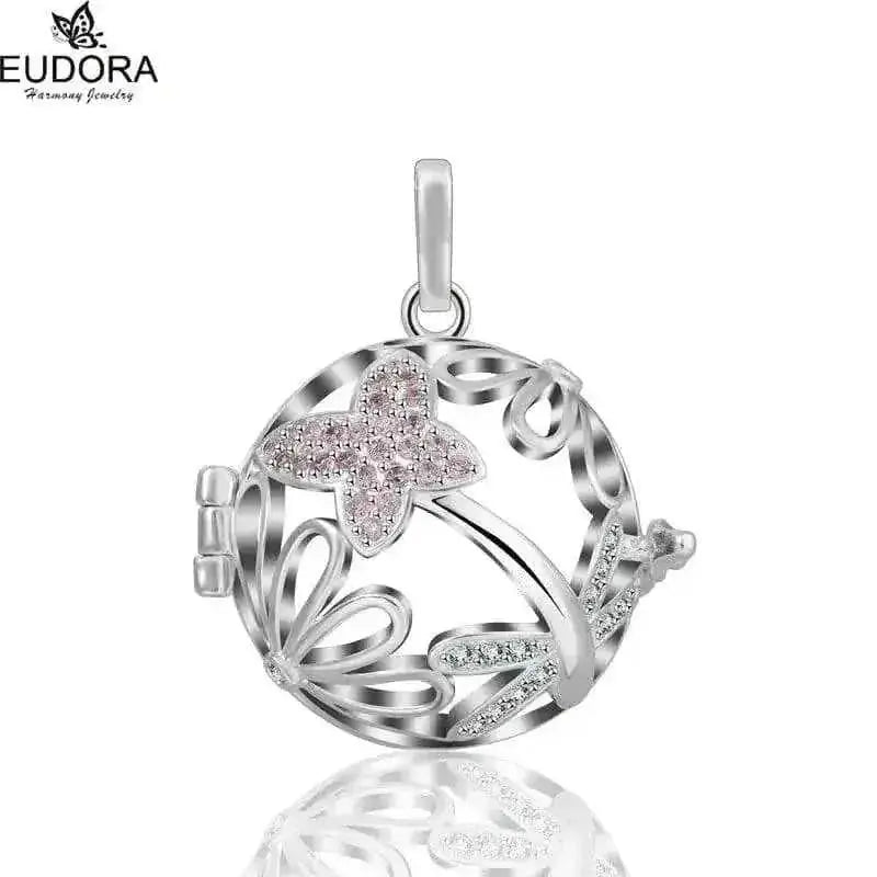 pink crystal locket necklace | 18mm pregnancy bola necklace | adjustable length maternity jewelry | ultrasonic cleaning