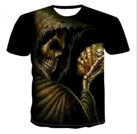 d printed skull t-shirt | premium cotton blend fabric | oversized graphic tee | ultrasonic cleaning