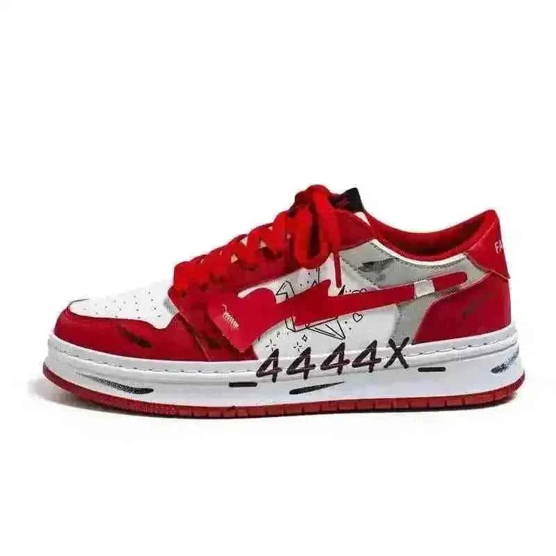 Men's Distressed Graffiti High-Top Skateboard Shoes | Urban Street Sneakers