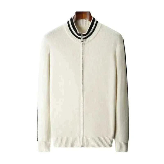 half-zip knitted sweater | slim-fit mens sweater | merino wool blend | ultrasonic cleaning