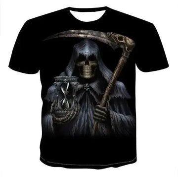 d printed skull t-shirts | mens graphic skull tees | soft cotton skull shirts | energy saving