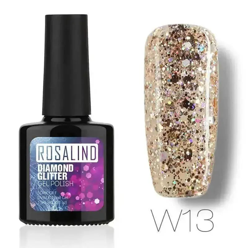 Diamond Nail Gel Polish - Reflective Glitter Gel for Nail Art | 10ml UV/LED RBW48 - available style options
