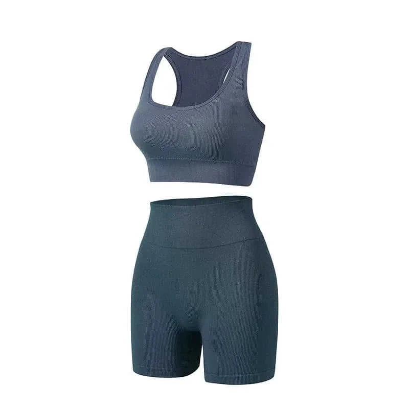 wireless sports bra and shorts set | moisture-wicking fabric | high-impact support bra | energy saving