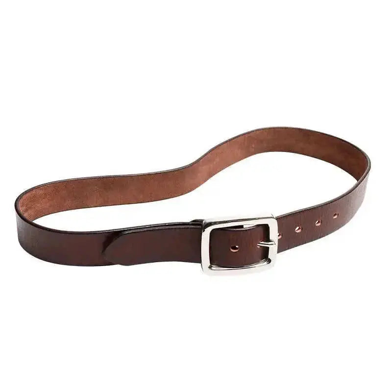 Retro Thick Pure Steel Hand-rub Color Men's Belt - view 9 (material: leather | color: black, brown)