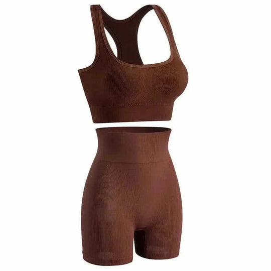wireless sports bra and shorts set | moisture-wicking fabric | high-impact support bra | energy saving