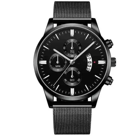 stainless-steel mesh band | 40mm case diameter | sapphire crystal glass | ultrasonic cleaning