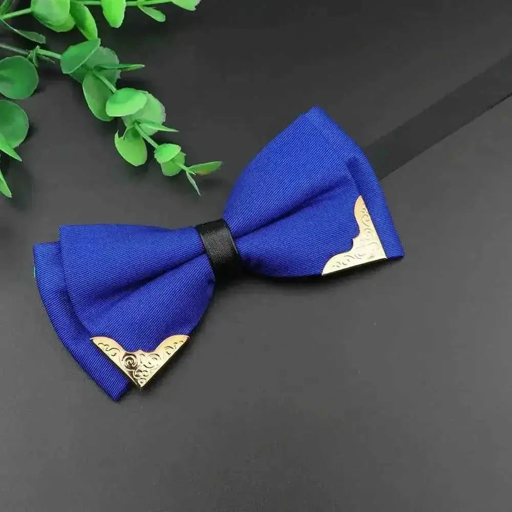 metal bow tie for men | double layer polyester bowtie | classic butterfly neckwear | ultrasonic cleaning