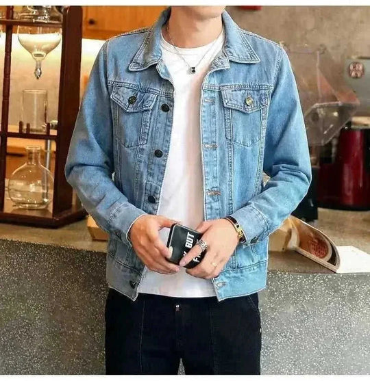 heavyweight denim jacket | durable cotton construction | classic trucker jacket | ultrasonic cleaning