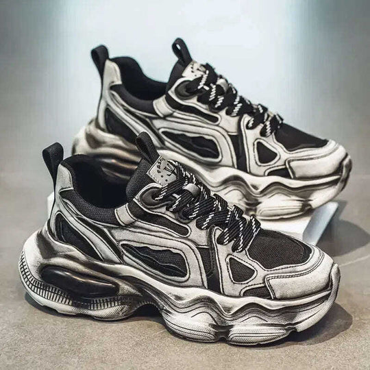Personalized Brush Color Mesh Casual Height Increasing Men's Sneaker Meifu Market