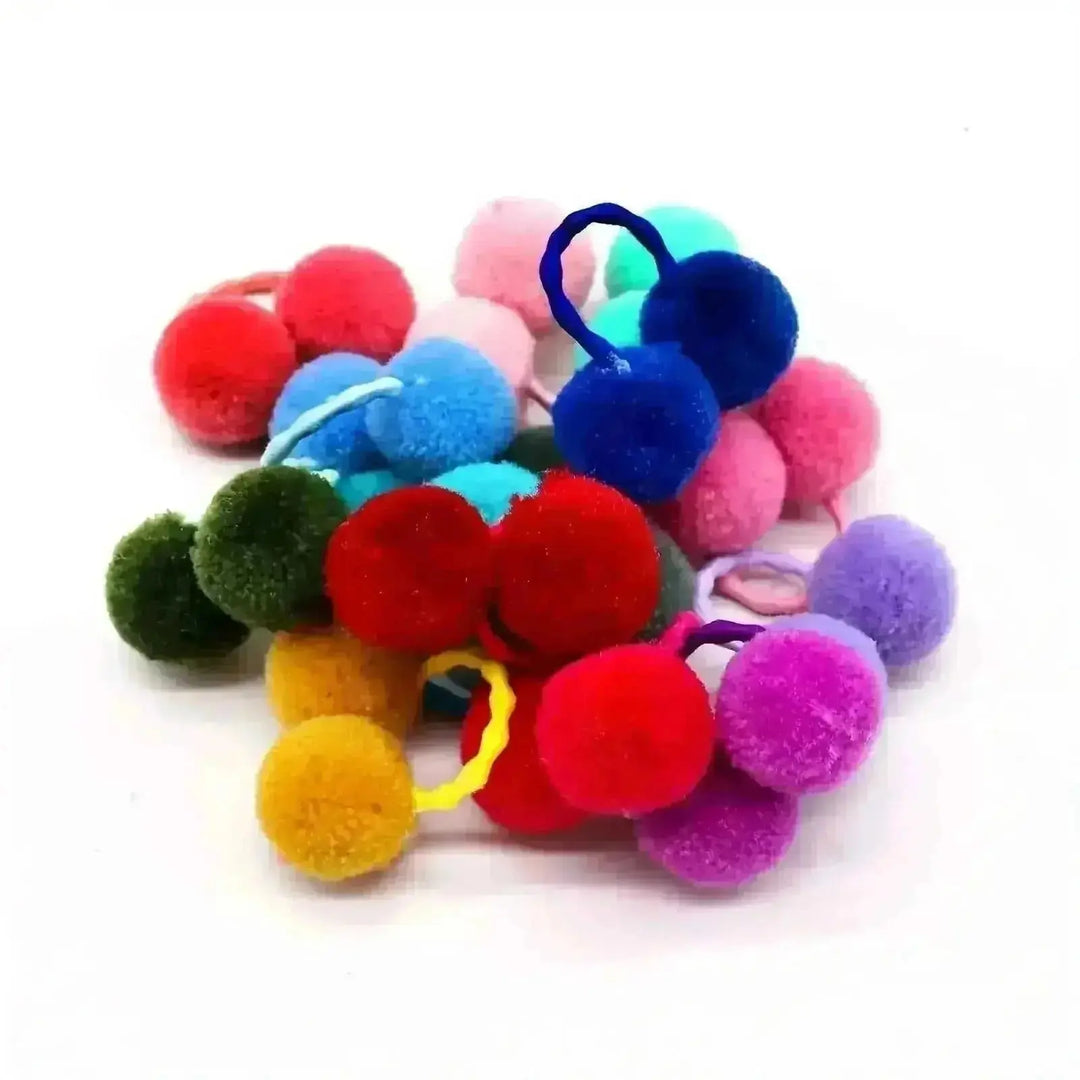 cute pet hair ties | soft pom pom hair ties | pet hair accessories for dogs | energy saving