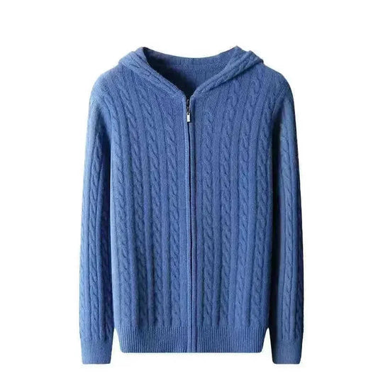 thick twist knit fabric | oversized fit hoodie | long sleeve pullover sweater | ultrasonic cleaning