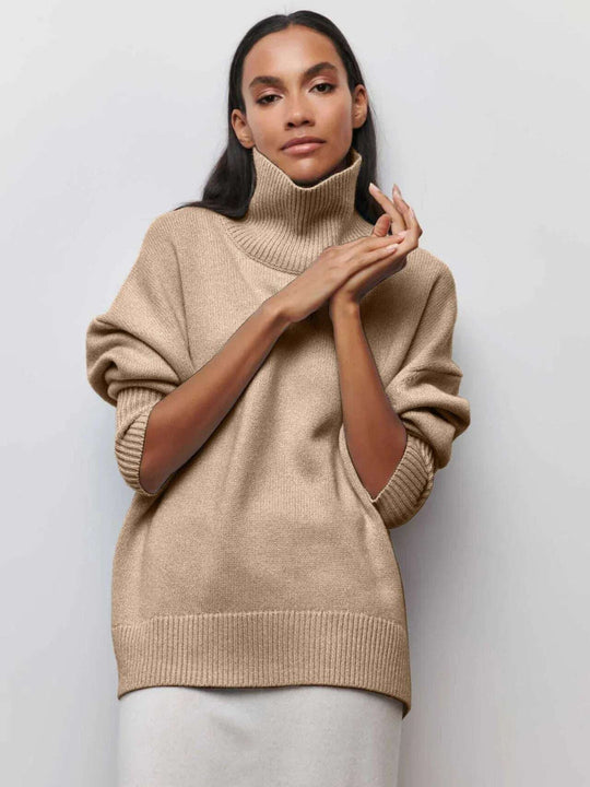 Women's Long-sleeved Pullover Solid Color Sweater Meifu Market