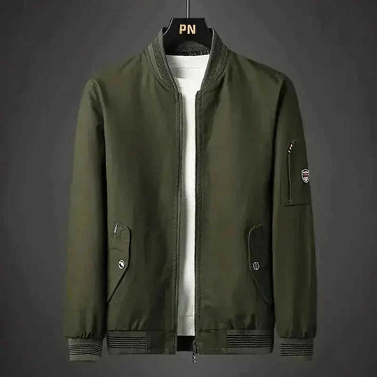 lightweight baseball jacket | mens spring coat | water-resistant windbreaker | ultrasonic cleaning