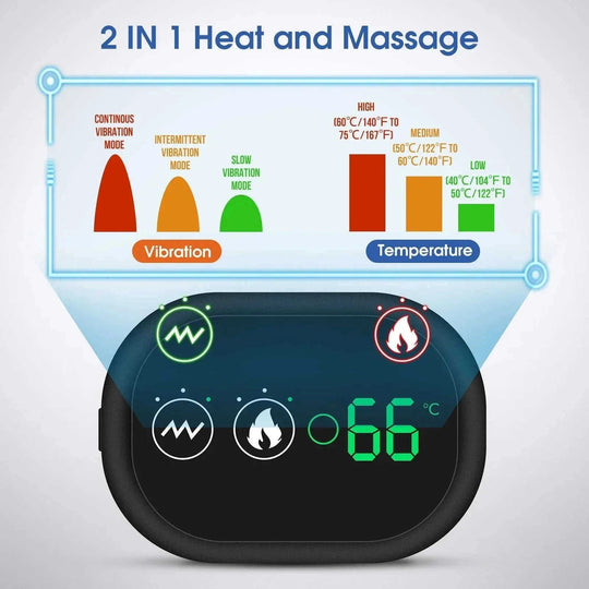 usb-c rechargeable heating pad | adjustable shoulder massage belt | heated muscle relaxation | energy saving