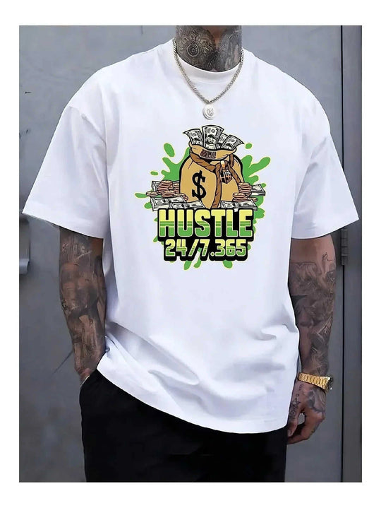 white tshirt men | loose fit tshirt | trendy print tshirt | energy saving
