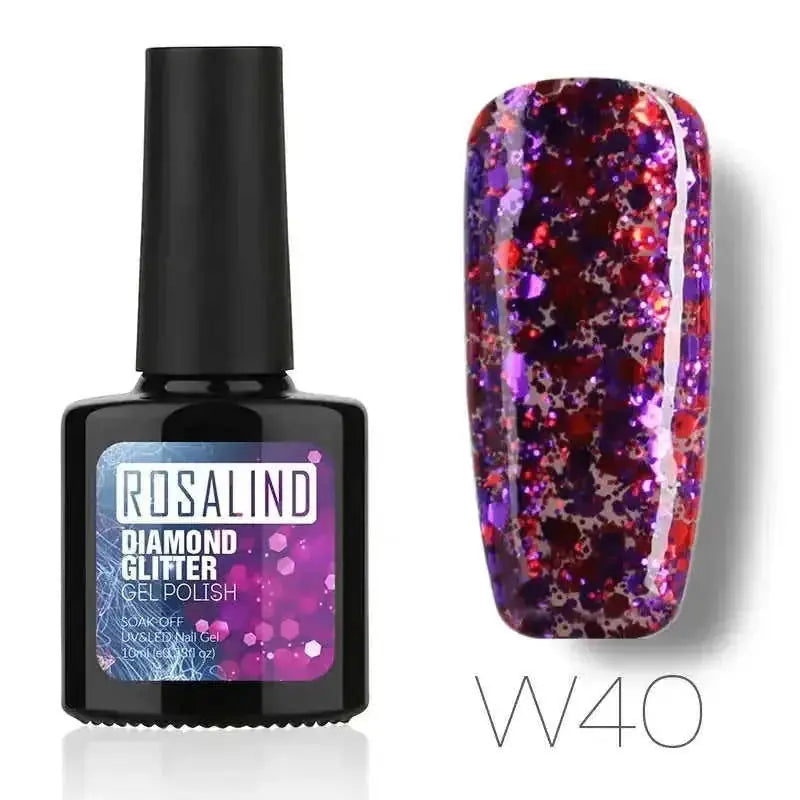 Diamond Nail Gel Polish - Reflective Glitter Gel for Nail Art | 10ml UV/LED RBW48 - color variant display