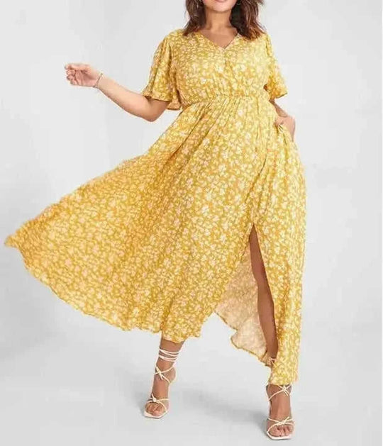 bohemian floral dress | tight waist dress | european style dress | ultrasonic cleaning