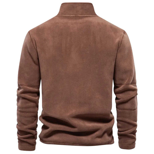 Fashion Personality Stand-collar Zippered Sweatshirt With Fleece Winter Casual Pullover Top Men's Clothing M - alternative...