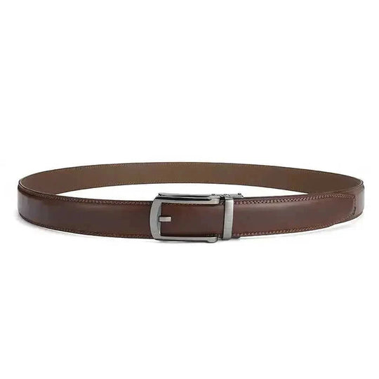 Men's Automatic Buckle Pure Cowhide Pant Belt Black Pattern - packaging and presentation