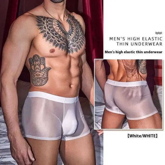 Men's Ultra-Thin Breathable Briefs - Silky Nylon Underwear Dark Gray - 1 pack mens boxer briefs ice silky fiber fabric ult...