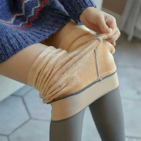 Fake Translucent Plus Size Leggings Fleece Lined Tights Fall And Winter Warm Fleece Pantyhose Women Fleece Lined Pantyhose Thermal Winter Tights Meifu Market