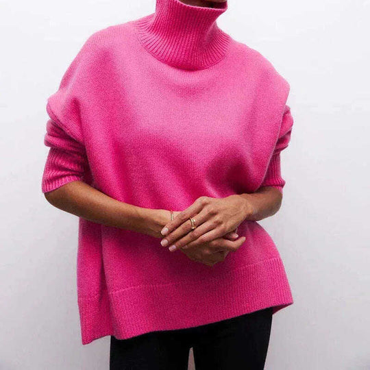 Women's Long-sleeved Pullover Solid Color Sweater Meifu Market