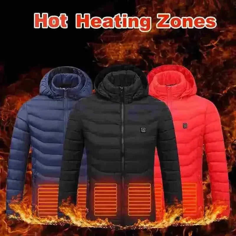 usb heated jacket | electric heating coat for men | rechargeable thermal clothing | energy saving