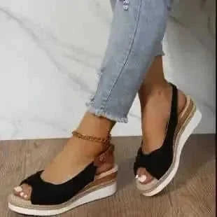 platform sandals for women | peep toe summer sandals | bow detail sandals | energy saving
