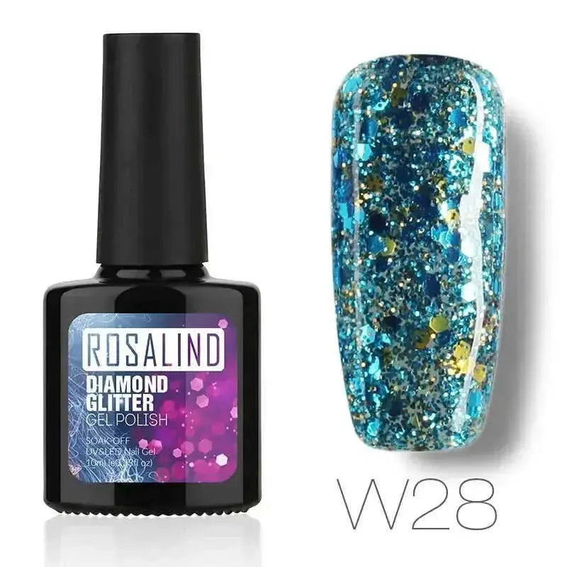 Diamond Nail Gel Polish - Reflective Glitter Gel for Nail Art | 10ml UV/LED RBW48 - available style options