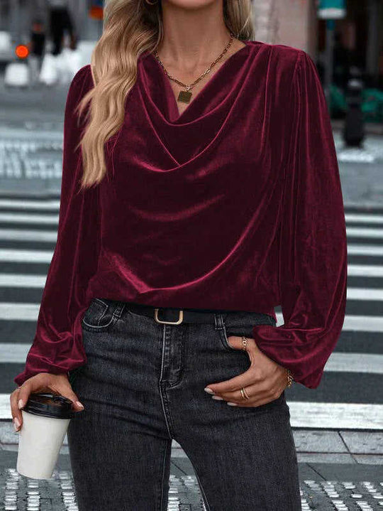 Women's Pile Collar Long Sleeve Top Meifu Market
