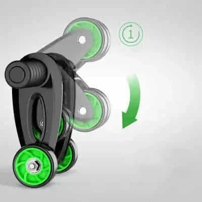 foldable abdominal wheel | non-slip handles | heavy-duty abs plastic | ultrasonic cleaning
