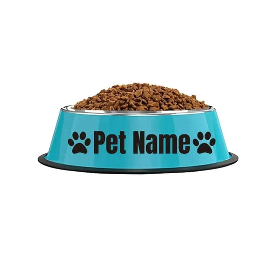 Customizable Stainless Steel Dog Bowl, Non-Slip Pet Food and Water Bowl with Personalized Name for Dogs Red-crown - color ...