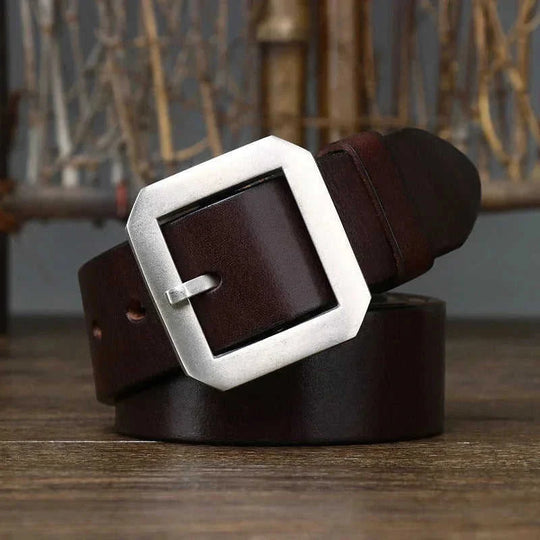 stainless-steel belt buckle | premium cowhide leather belt | heavy-duty belt for jeans | ultrasonic cleaning