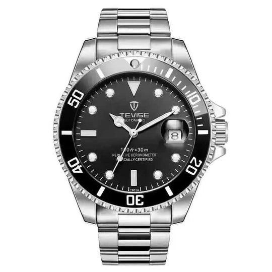 Mens Watches TEVISE Quartz Wrist Watch Waterproof Sport Business Gold Blue - angle view with designice men's watch men wri...