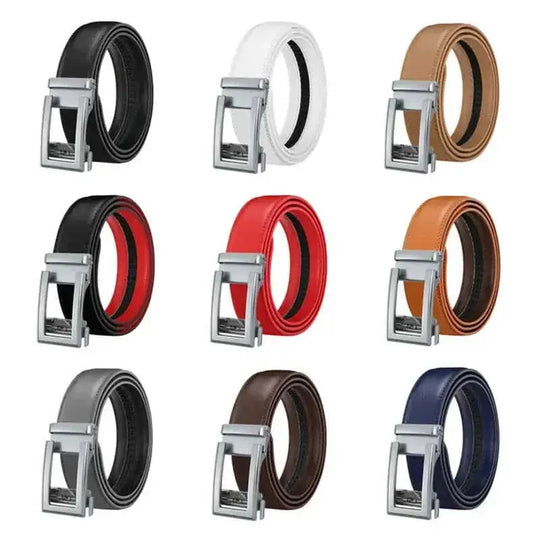 genuine leather belt for men | full-grain leather construction | adjustable brass buckle | ultrasonic cleaning