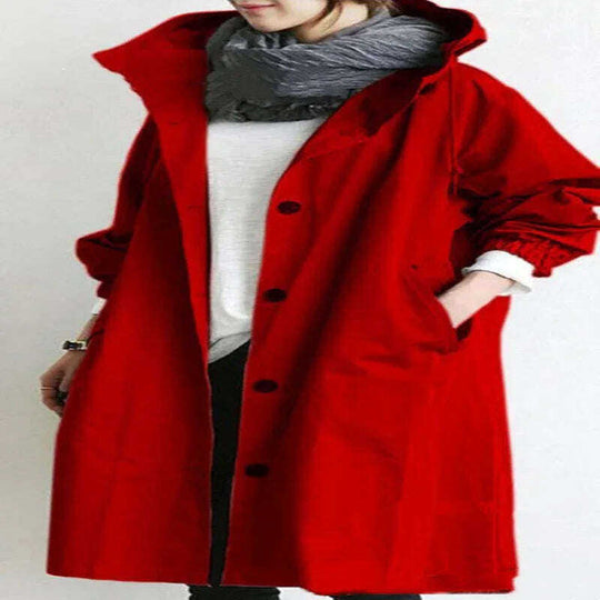 Women Windbreaker Jacket Casual Loose Button Pockets Hooded Quick Dry Windproof Waterproof Clothes For Outdoor Hiking Camping Meifu Market