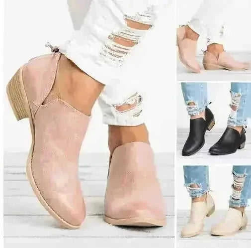 Autumn Women Shoes Retro High Heel Ankle Boots - Meifu Market