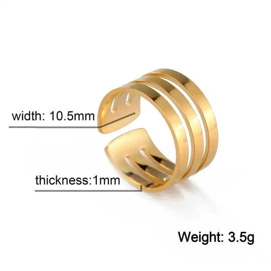 stainless steel adjustable ring | unisex geometric ring | titanium steel minimalist ring | ultrasonic cleaning